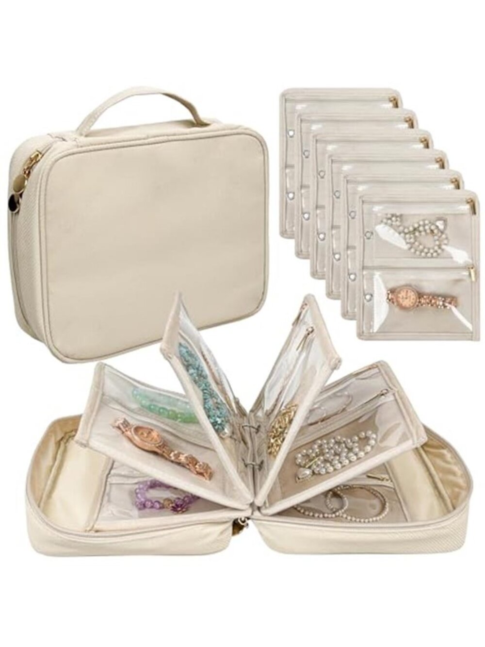Travel Jewelry Organizer Case Velvet Pouches Portable Jewelry Storage Bag